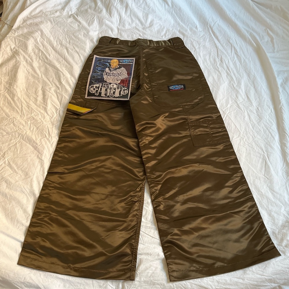 Vintage 90s crazy JNCO Kikwear Macgear style Cyborg rave bronze pants